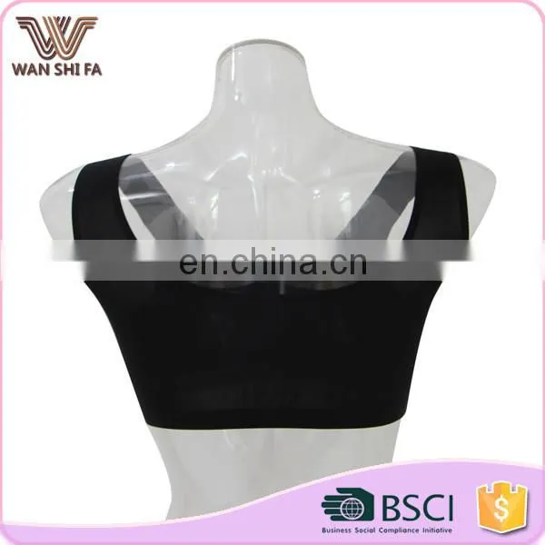 Anti-bacterial Eco-friendly no Bound Breathable Nylon Top Sport Bra photo-3