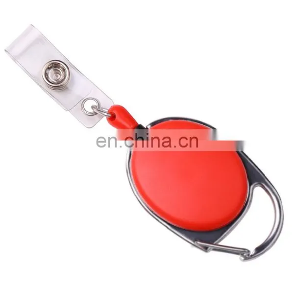 Oval Retractable Badge Reel on ID Card,carabiner on the Head Badge Holder photo-4
