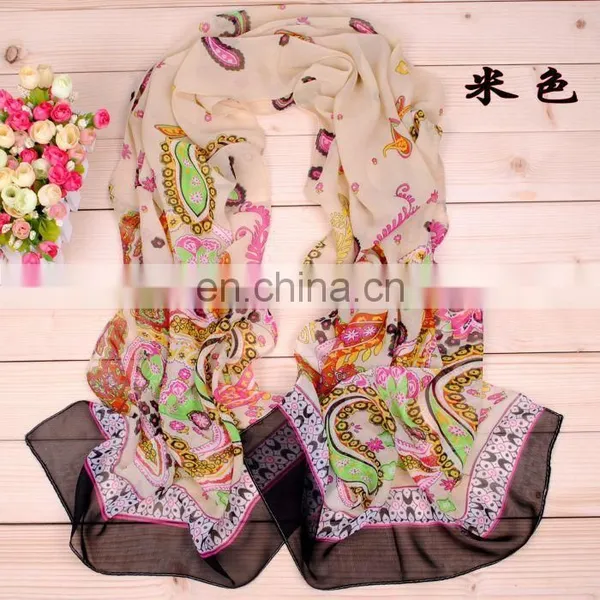 Wholesale Cheap Price Chiffon Scarf Flower Printed Scarf photo-4