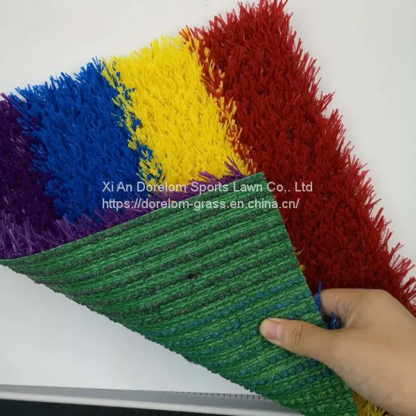 China Factory Red, Yellow, Blue, Purple Artificial Kids Grass Turf Rainbow Runway for Kindergarten School Sports photo-4
