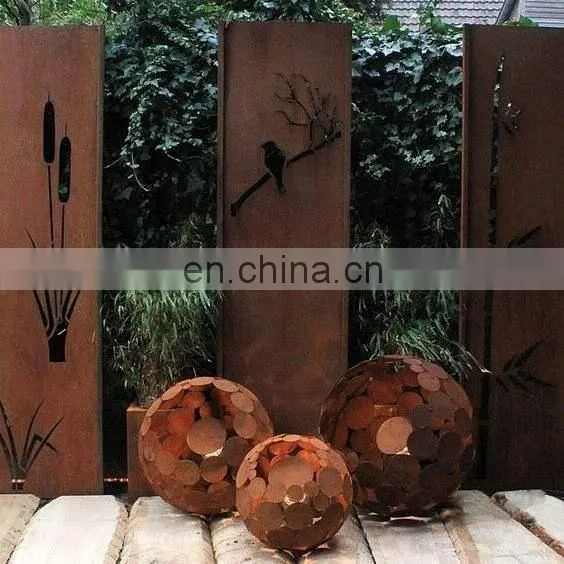 Customized High Quality Laser Cutting Corten Rusted Steel Screen photo-2