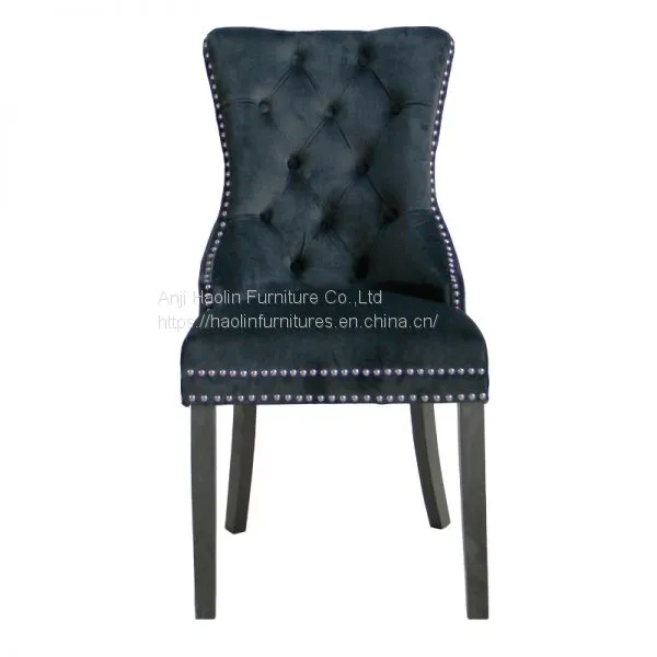 Velvet Dining Chairs in Solid Wood ,Side Chair Counters HL-6087-1 photo-4