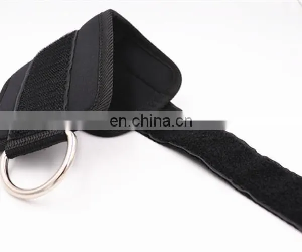 Weightlifting Gym Workout Fitness Double D Ring Neoprene Padded Ankle Cuff Fitness Ankle Straps for Cable Machines photo-2