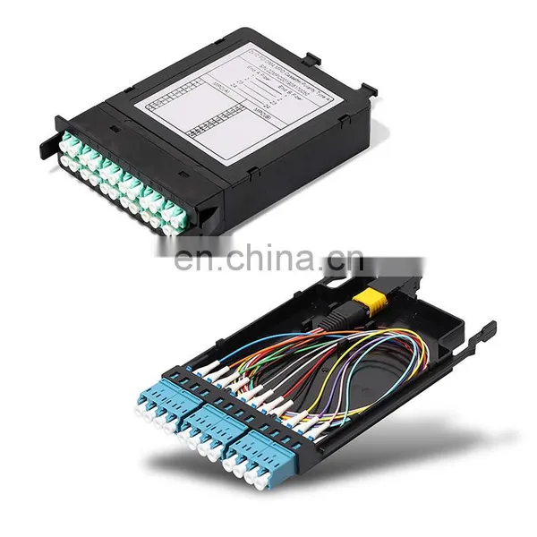 FTTX Solution 24 Core High Density MPO Cassette, Fiber Optic 24F SM/OM3 MPO Box MTP Cassette for 1U Rack Mount MPO Chassis photo-2