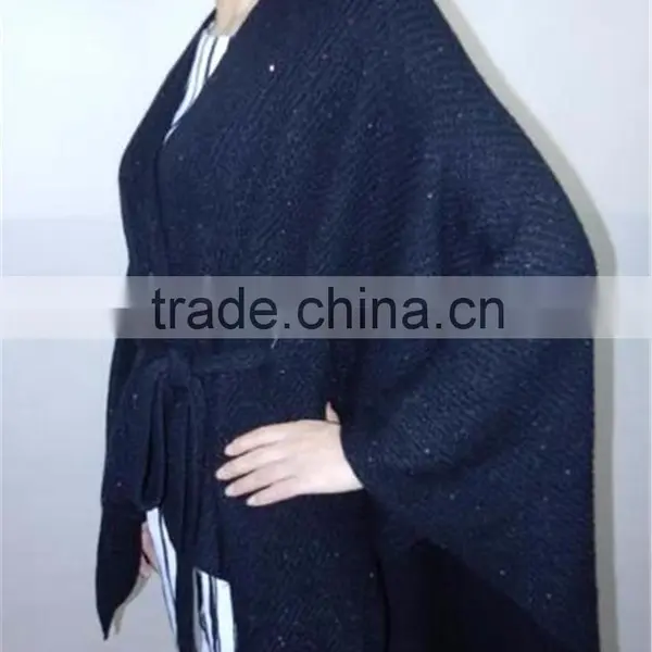 Ladies Women Fashion Blanket Office Cashmere Pashmina & Wool Knitted 2016 New Winter Warm Top Cape With Belt photo-2