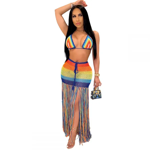 Handmade Crocheted Tassel Casual Suit Swimsuit Coverall photo-2