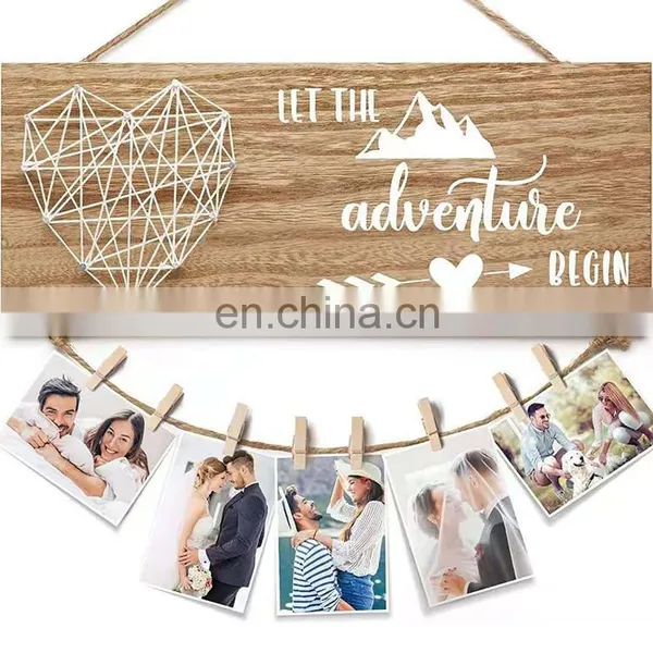 Bamboo Wood Printed Decorations for Living Room Wedding Christmas Frames Home Sign Cute Walls Decor Restaurant Modern Arts photo-3