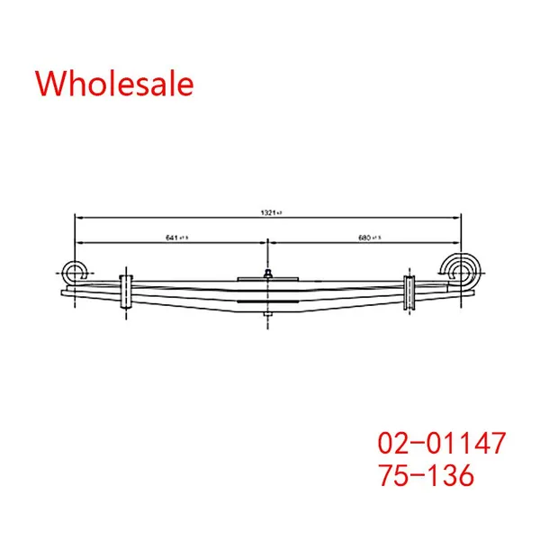 02-01147, 75-136 Heavy Duty Vehicle Front Axle Parabolic Spring Arm Wholesale For Peterbilt photo-2