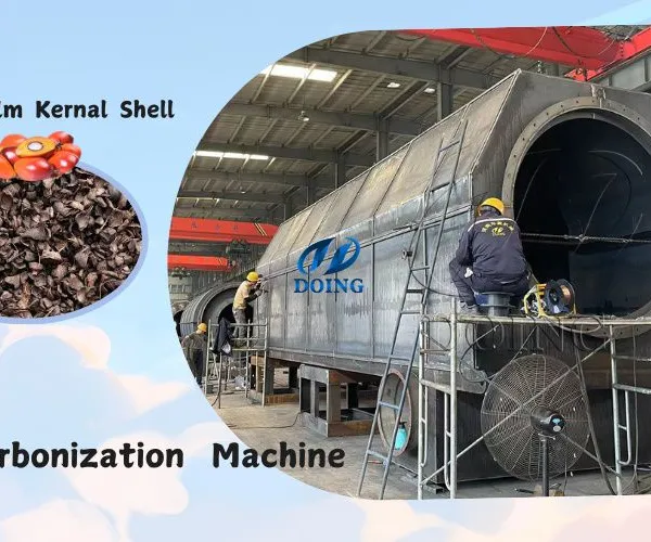 Palm kernel Shell Carbonization Machine For Charcoal