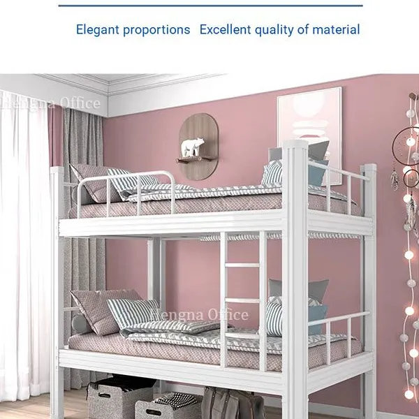 Labor Camp Metal Bunk Bed Jubail: 400kg Loading Capacity, Squeak-Free Steel Bed With Rubber Foot Mats for Industrial Camp Housing photo-2