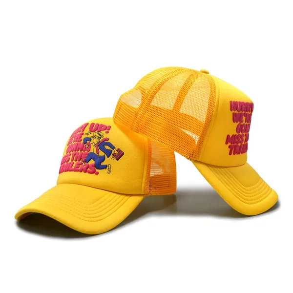 Custom Puff Print Trucker Cap Mesh Back Adjustable Closure Multi Color For Brand Promotion and Street Casual