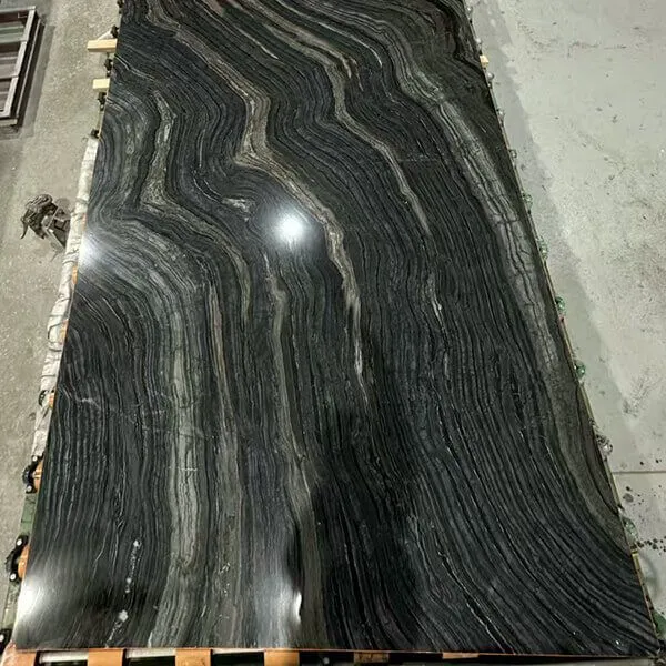 Italian Ancient Black Wood Grain Natural Marble Slabs