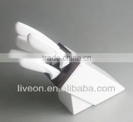 2014 Lifestyle LIVEON 5 Pcs Titanium Knife Set With Wood Block