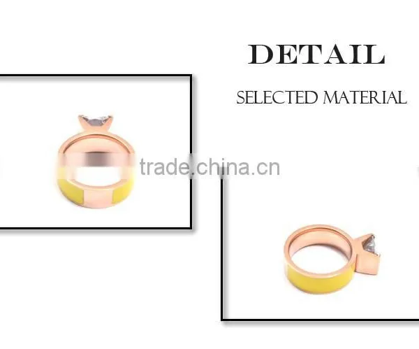 Fashion Jewelry Big Rings 316l Stainless Steel Yellow Gold Costume Ring photo-3