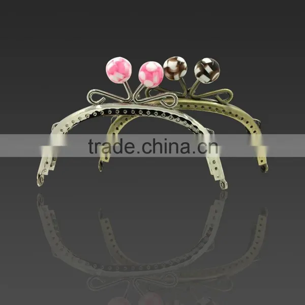 12.5CM Ball Kiss Lock Round Coin Purse Frame DIY Scew in Clutch Smooth Purse Frame photo-2