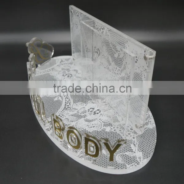 Custom Silk Screen Printing Plexiglass/acrylic/PMMA Retial Counter Cosmetic Leaflet Pocket Display Stand,table Brochure Holder photo-4
