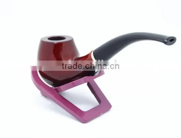 Classic Wooden Smoking Tobacco Pipe With Pouch and Stand Red Wooden Smoking Pipe photo-3