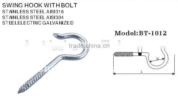 New China Products For Sale Stainless Steel Aisi 316 304 Swing Hook Screw Hardware Carabiner Manufacture photo-4