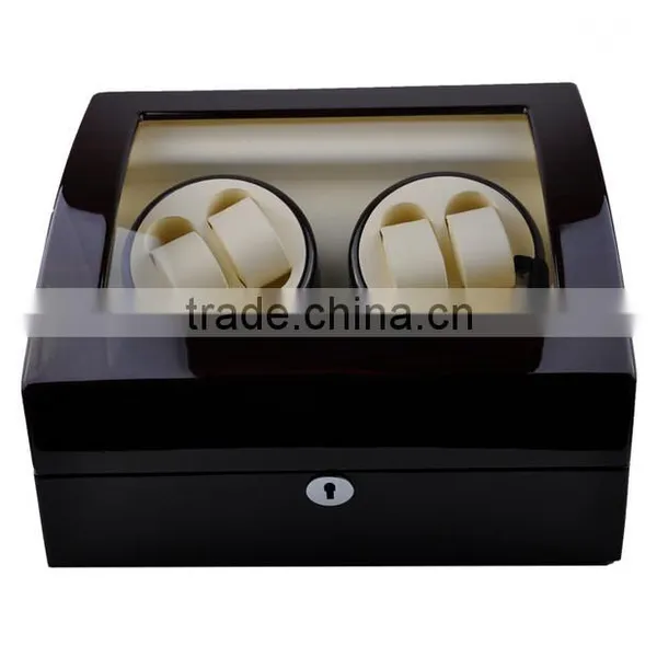4 Slot Volta Personalized Glossy Wood Watch Winder Box photo-3
