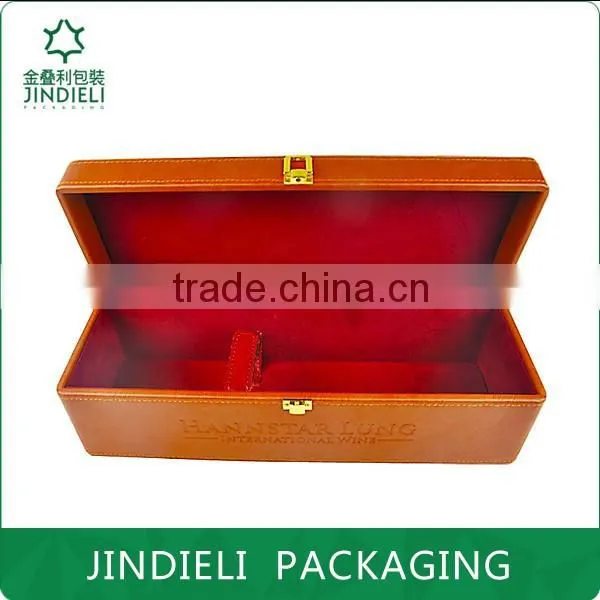 Brown High-end Leather Wine Gift Box Packaging photo-3