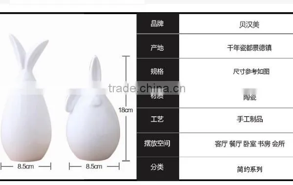 Jingdezhen BHM-123 Ceramic Easter Rabbit Figurines Collectables Decoration Wholesales photo-3
