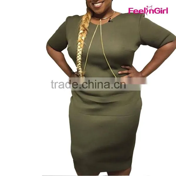 2016 Plus Size Summer Casual One-piece Dress photo-2