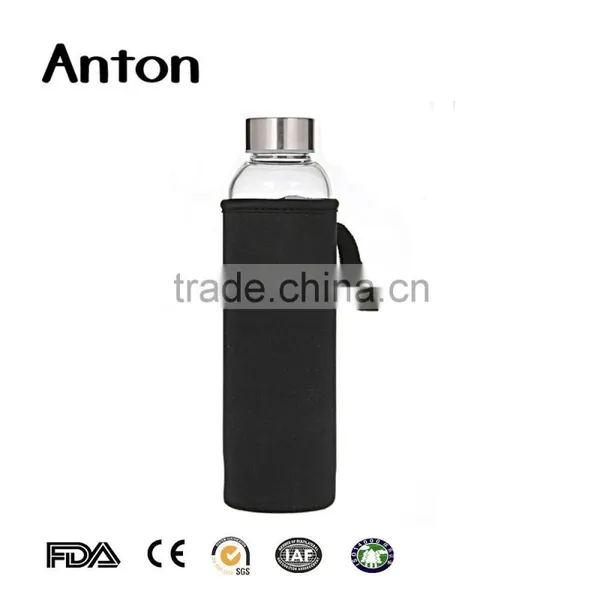 19oz 2016 New Design Wholesale Promotion Custom Logo Glass Bottle Clear Glass Bottle Beverage Bottle With Metal Cap photo-3