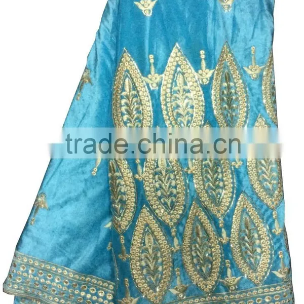 Hot Sale Indian Embroidery George Lace Fabrics With Sequins photo-4