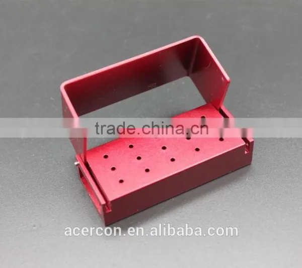 Hot Sale 15 Holes Aluminium Dental Bur Holder(red) photo-2