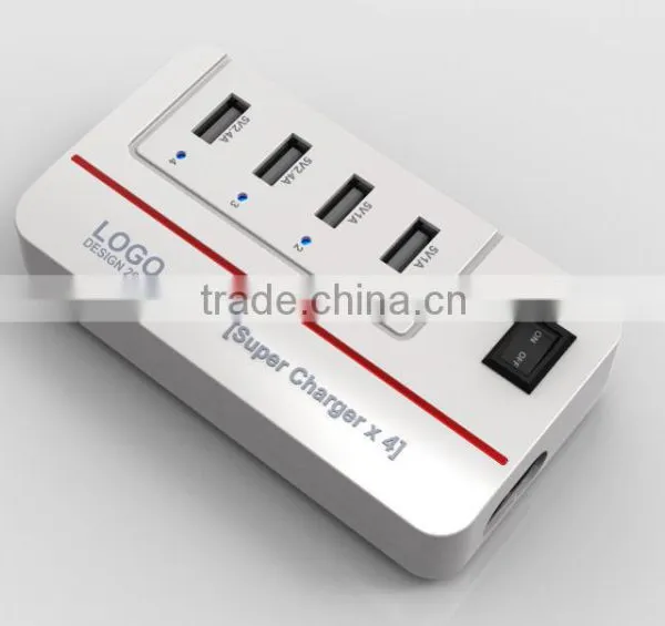 2015 NEW 20W 5V4A 4 Ports High Speed Desktop USB Wall and Travel Charger With Power IQ Technology(White) photo-6