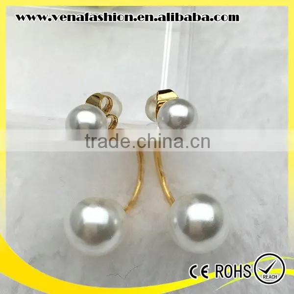 Cheap Price Pearl Designs Fake Double Pearl Earring photo-2