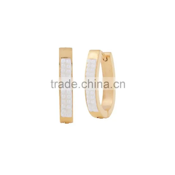 Fashion Women's Gold Plated Stainless Steel Huggie Earring Wholesale photo-4