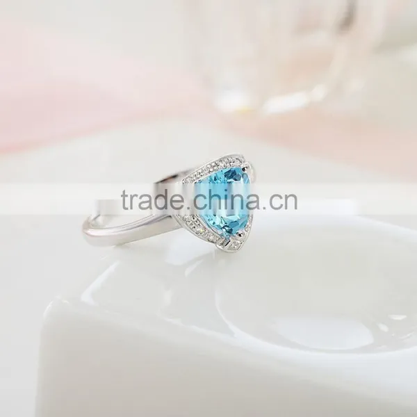 925 Sterling Silver Natural Oval Shape Sky Blue Topaz Ring. Natural Gemstone Silver Ring.Europe Gemstone Topaz Ring photo-2