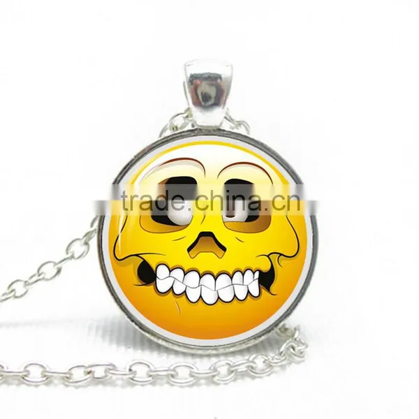 Womens Novelty Emoji Glass Time Gem Pendant Necklace for Friends Gift Idea photo-6