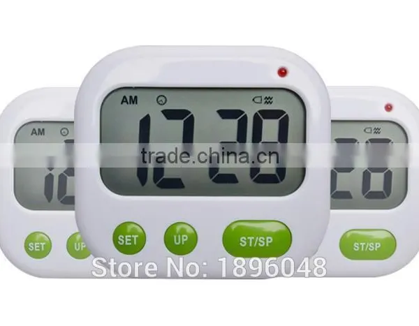 Dual Alarm Digital Timer Desktop LCD Remind Vibration Clock/ Count Down Timer photo-4