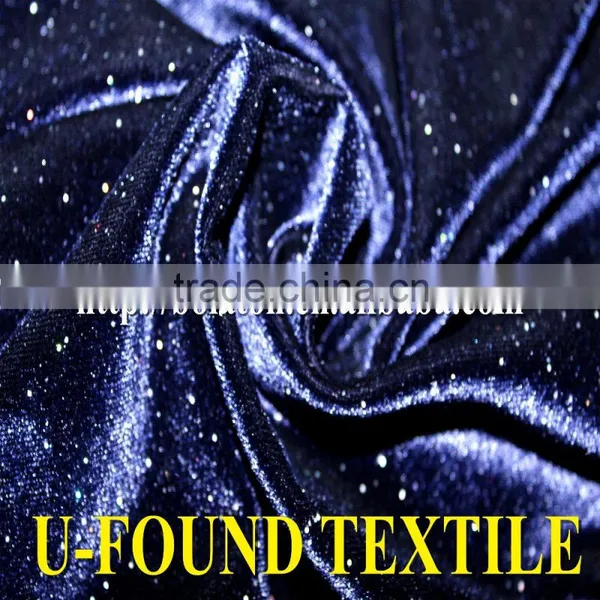 92% POLYESTER 8% SPANDEX KOREAN VELVET WITH GLITTER FOR GARMENT photo-2