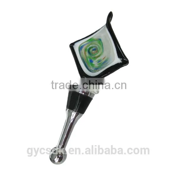 Rhombus Murano Glass Colorful Lamp-working Wine Bottle Stopper for Gifts photo-4