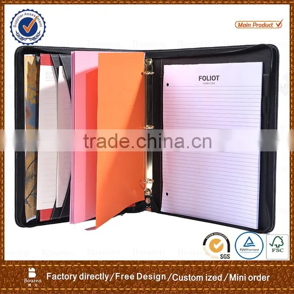 Hot Sale Conference Folder With 3 Ring Binder/leather Document Folder photo-3