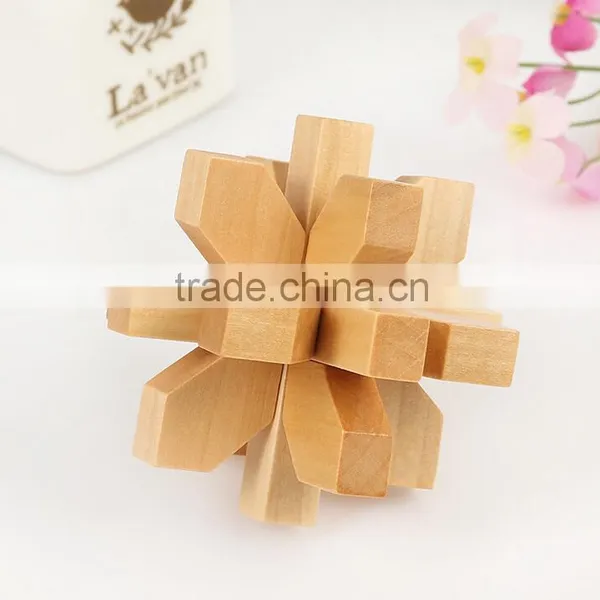 Chinese Traditional Wooden Educational Kongming Lock Burr Puzzle Toy photo-2
