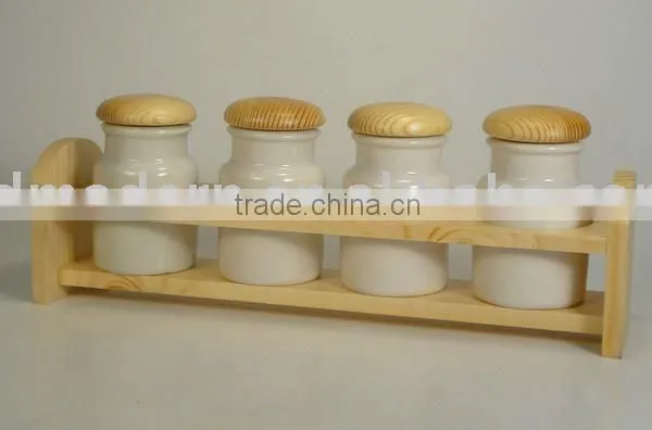 4pc Porcelain Condiment Canister Set