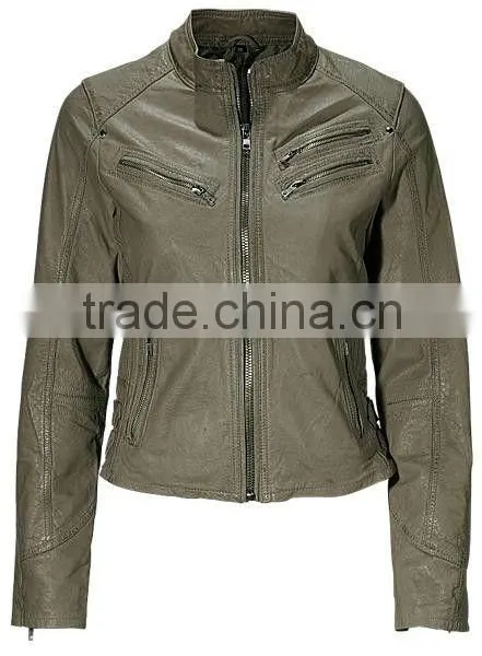 Ladies Fashion Leather Jacket Beautiful Color