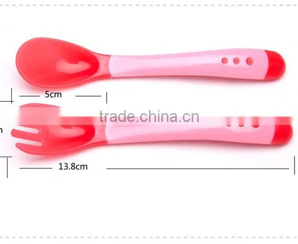 High Quality Silicone Baby Feeding Spoon and Fork for Kids photo-6