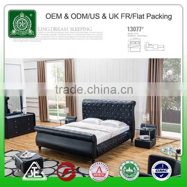 13077 New Double/Queen/King PU Leather Upholstered Bed Frame & Tufted Headboard photo-2
