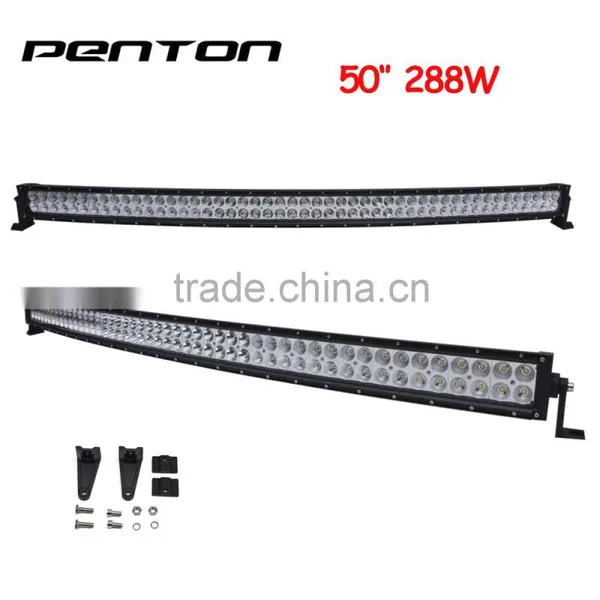 2016 Penton Top Sale 288W 50" Curved Led Light Bar 2 Row Combo Light Bar for Offroad 4X4 Jeep Wrangler Truck