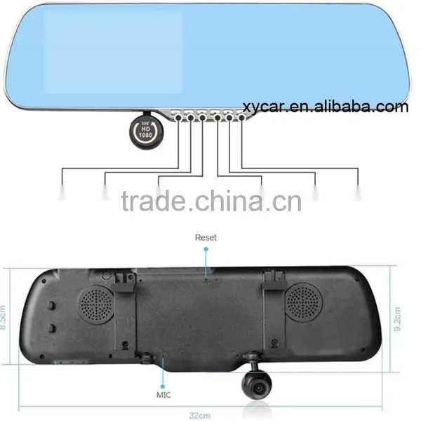 5.0" Android Car GPS Navigation WiFi Dvr 1080P Dual Camera Car Rear View Mirror Dvr Car Black Box XY-X5 photo-3