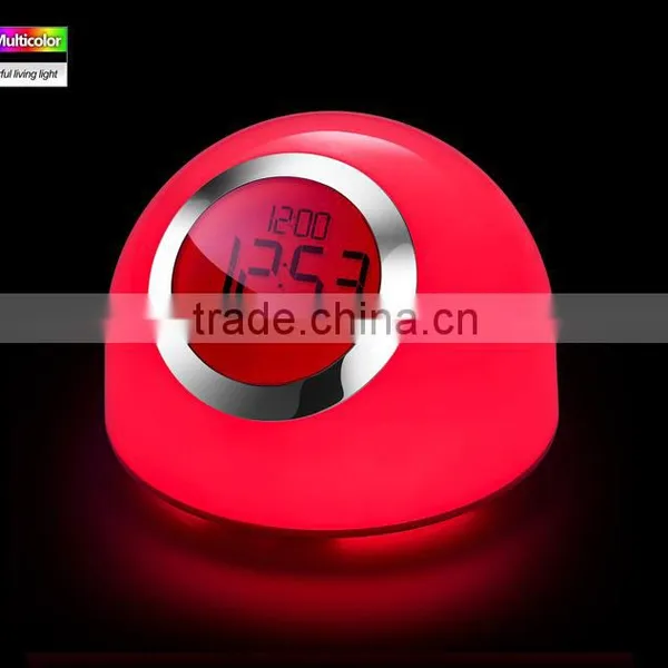 Led Mood Lamp Light With Digital Alarm Clock Lava Lamp 7 Color Chaning Night Light Touch Led Desk Table Lamp photo-6