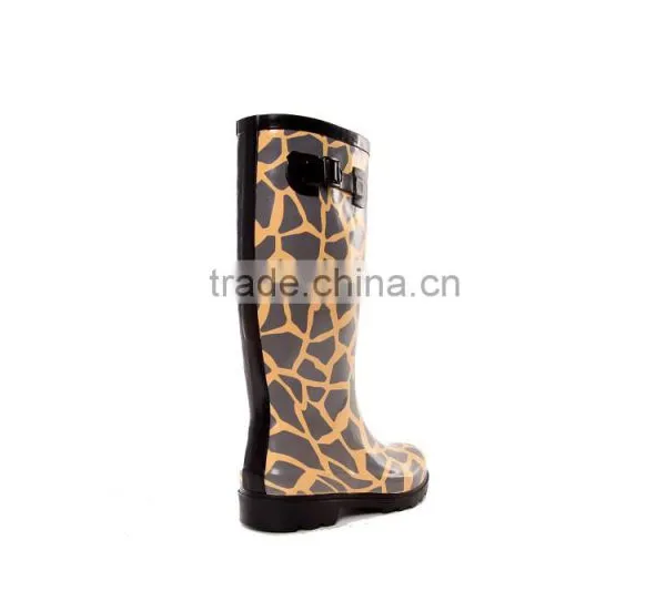 Leopard Printed Women's Boots,cheap Rubber Boots,boots With Buckle photo-3