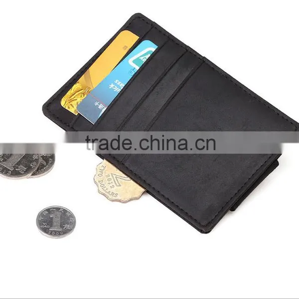 RFID Blocking Magnet Closure Men Slim Leather Wallet photo-5