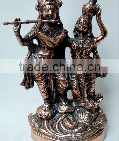 Religious Metal Radha Krishna Statue, Antique Statue, Indian Religious Statues