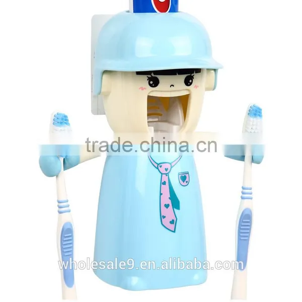 Kids Automatic Toothpaste Dispenser Toothbrush Holder Tumbler Set photo-3